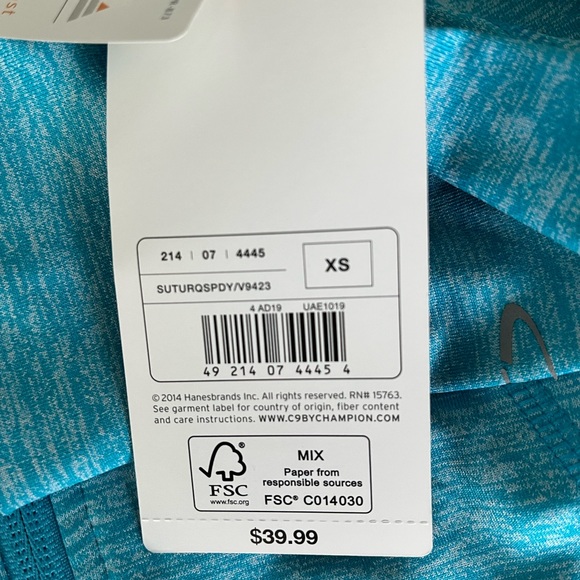 NWT C9 by Champion Duo Dry Max Blue hooded Full Zip Jacket Size XS - Picture 6 of 7